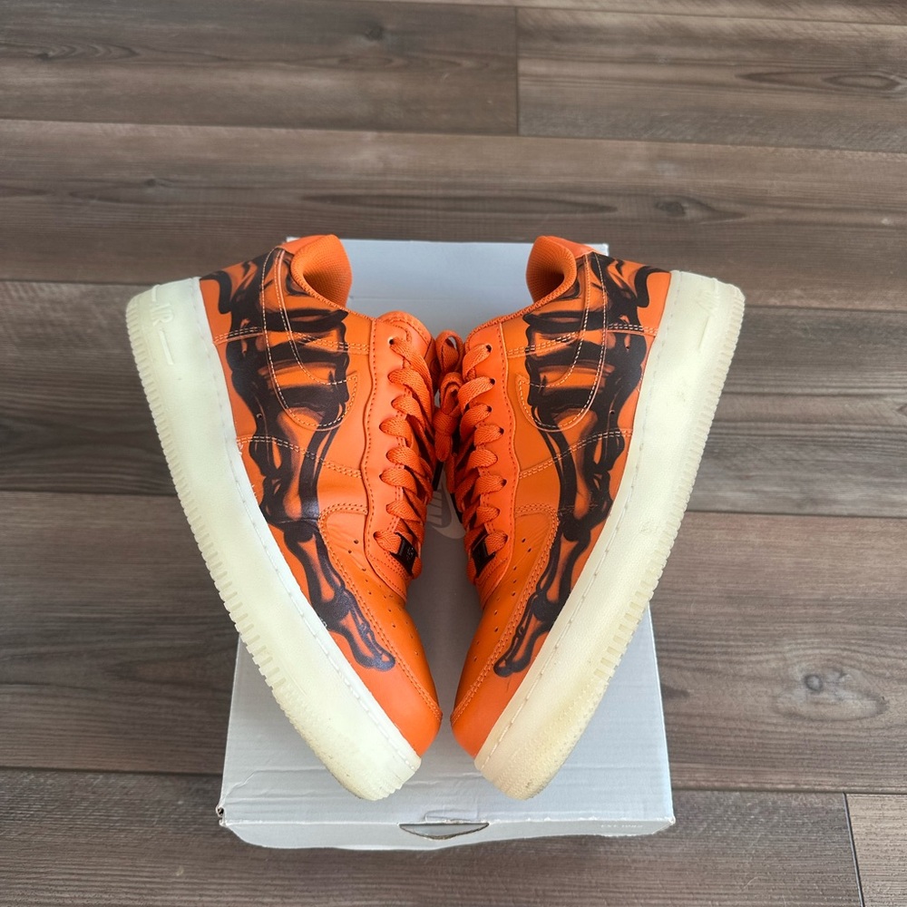 RARE Nike Af1 Skeletal Force One QS Orange Sz 9 Mens Halloween Limited Edition - Picture 3 of 10